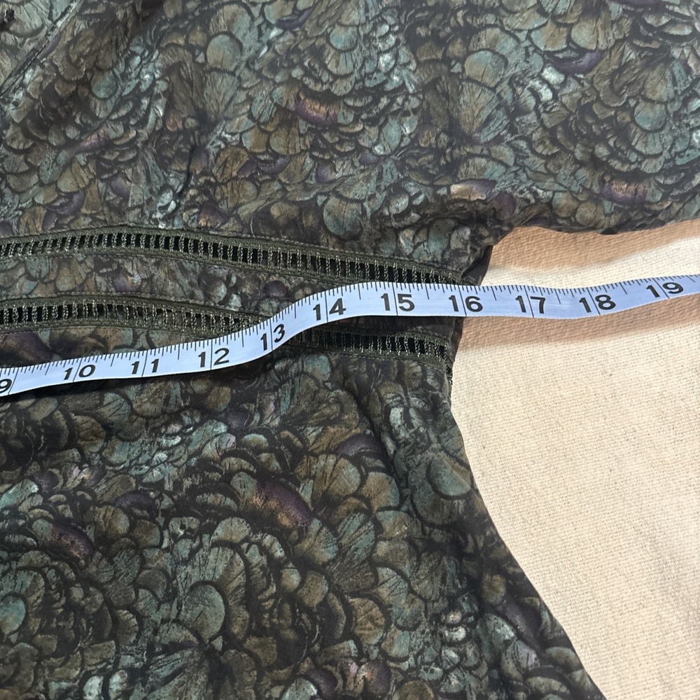 Calvin Klein Jeans Green‎ Top Women's Sz S Kimono Short Sleeve Blouse Babydoll - Picture 5 of 8